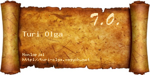 Turi Olga névjegykártya